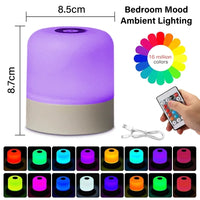 Rechargeable LED Night Light with Remote Control, Touch Switch, Dimmable RGB White