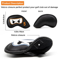 Leather Golf Club Headcover Set for Driver, Fairway, and Hybrid