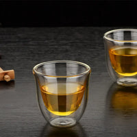 Double Wall Glass Cup Transparent Clear Heat Resistant Tea Drink Cups Mini Whisky Cup Espresso Coffee Cup  Bar Drinkware  Gift - Buy online at  Vibe In Cart.