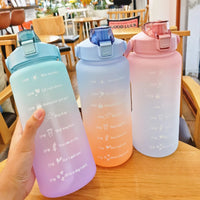 2000ml Sports Drinking Bottles with Time Marker Men Women Water Bottle with Straw Large Capacity Outdoor Cup Fitness Drinkware - Buy online at  Vibe In Cart.