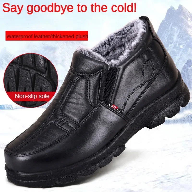 Shoes for Men 2023 Winter Fashion Non-slip Cotton Shoes Men's Thickened Leather Waterproof Casual Snow Boots Zapatillas Hombre - Buy online at  Vibe In Cart.