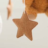 Wooden Crib Mobile Baby Bed Bell Rattle Toy Soft Felt Cartoon Bear Mobile bracket Newborn Music Box Bed Bell Hanging Bracket Toy