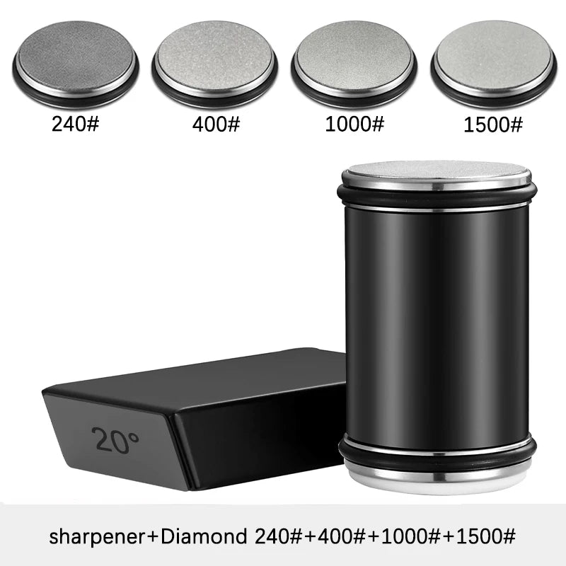 Rolling Knife Sharpener Double Sided Diamond Sharpening Stone 15/20° Degree Magnetic Angle Roller Sharpening for Kitchen Knives - Buy online at  Vibe In Cart.