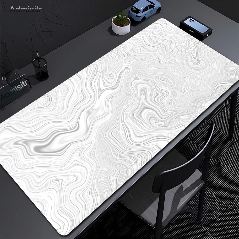 Large Waterproof Non-Slip Rubber Mouse Pad in Black and White