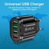 Vumpach 4 Ports USB Fast Charger Quick Charge 3.0 48W Wall Mobile Phone Fast Charging For iPhone Samsung Xiaomi  Adapter Travel - Buy online at  Vibe In Cart.