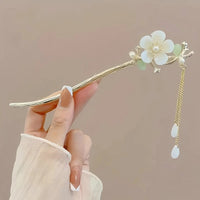 Elegant Chinese Style Hair Clip Tassel Hair Stick Traditional Floral Design Hairstyle Accessory Women Jewelry Hairpin Hairneedle - Buy online at  Vibe In Cart.
