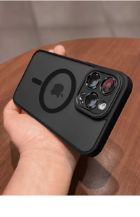 Titanium Ash Matte Translucent Magnetic Phone Case with Lens Protector