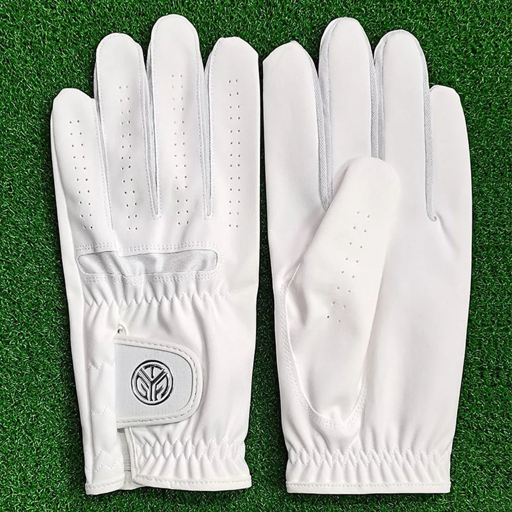 Men's White Left Hand Golf Glove With Breathable Fabric In Sizes 22-27