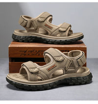 Men's Breathable Gladiator Sandals with Anti-Slip PVC Outsole and PU Upper