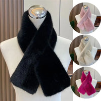 Women's Outdoor Winter Faux Fur Warm Solid Color Scarf