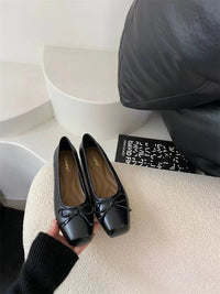 Women's Square Toe Slip-On Ballet Flats with PU Upper