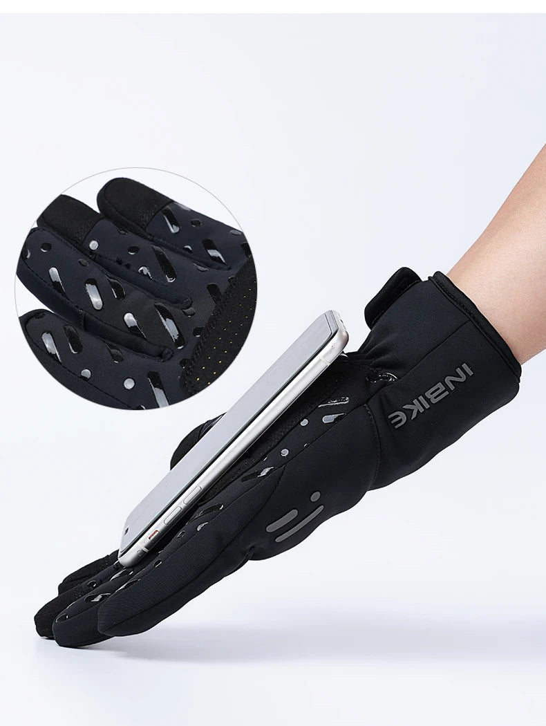 Winter Cycling Gloves For Men And Women Warm Fleece Waterproof Touchscreen