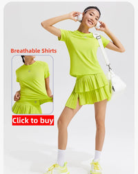 Women Sports Mini Pleated Skirt Golf Tennis Skirts With Pocket Double Layer Gym Fitness Running Yoga Athletic Workout Skort - Buy online at  Vibe In Cart.