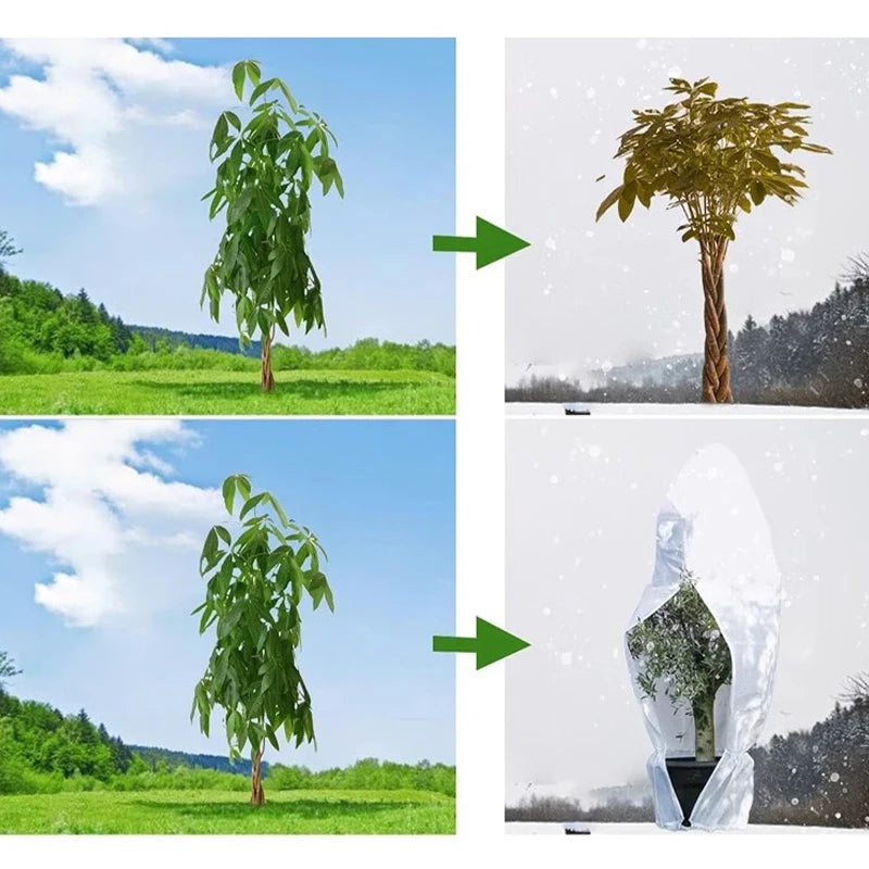 1/3Pcs Plant Covers Freeze Protection Non-woven Fabric Frost Cloth Plants Jacket Drawstring Tree Cover for Outdoor Plants - Buy online at  Vibe In Cart.