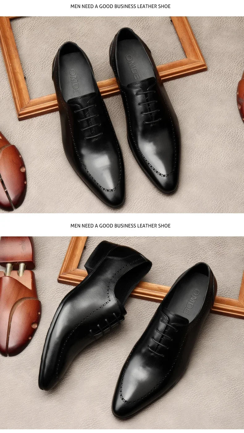 Italian Handmade Men's Oxford Shoes Real Calf Leather Black Brown Classic Brogue Business Wedding Dress Shoes For Men 2025 New - Buy online at  Vibe In Cart.