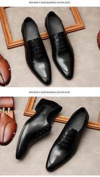 Italian Handmade Men's Oxford Shoes Real Calf Leather Black Brown Classic Brogue Business Wedding Dress Shoes For Men 2025 New - Buy online at  Vibe In Cart.