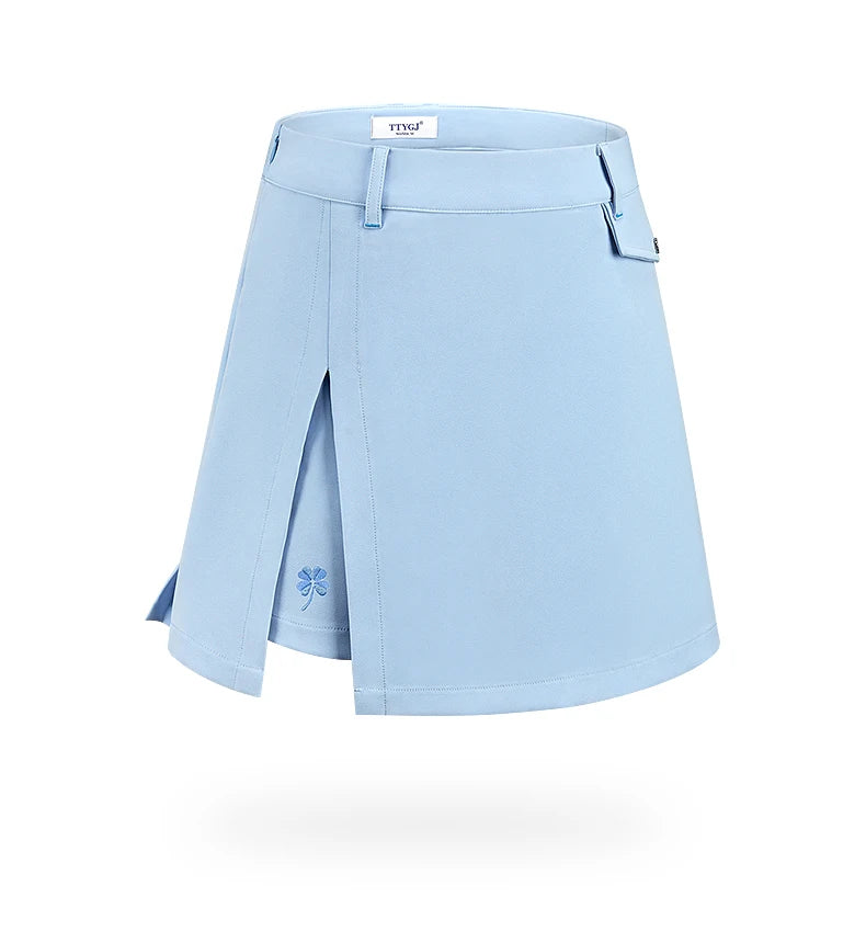 Ttygj New Women's Golf Skirt Summer Sports Pleated Skirt A-lined Split Women's Golf Sportswear Tennis Skorts with Inner Shorts