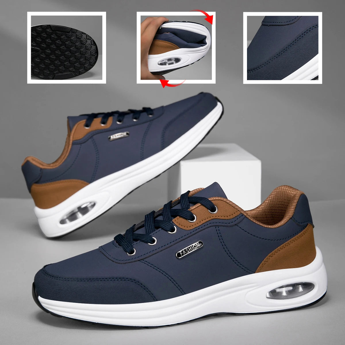 Men's Waterproof Non-Slip Casual Sports Shoes Lace-Up