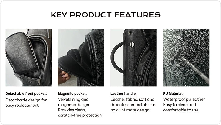 ASL GOLF OEM Brand Custom logo Black Tour Staff Golf Bags Pu Leather Waterproof Golf Bag for  with 14 - Buy online at  Vibe In Cart.