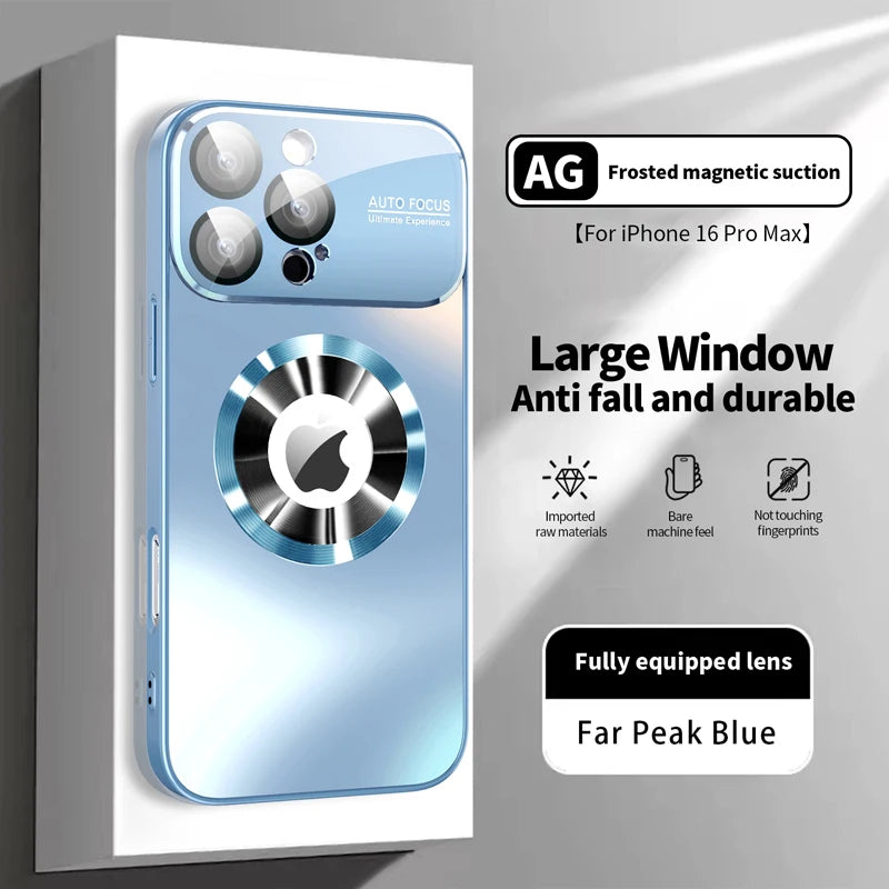 Matte Metallic Protective Phone Case with Magnetic and Camera Protection