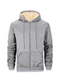 Winter Thick Fleece Zipper Hoodies Thicken Warm Jackets Long Sleeve Sweatshirts Casual Sports Fleece Black Coats Hooded Men Coat - Buy online at  Vibe In Cart.