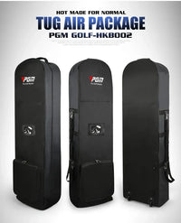 Nylon Single Layer Foldable Golf Aviation Bag with Pulley in Black