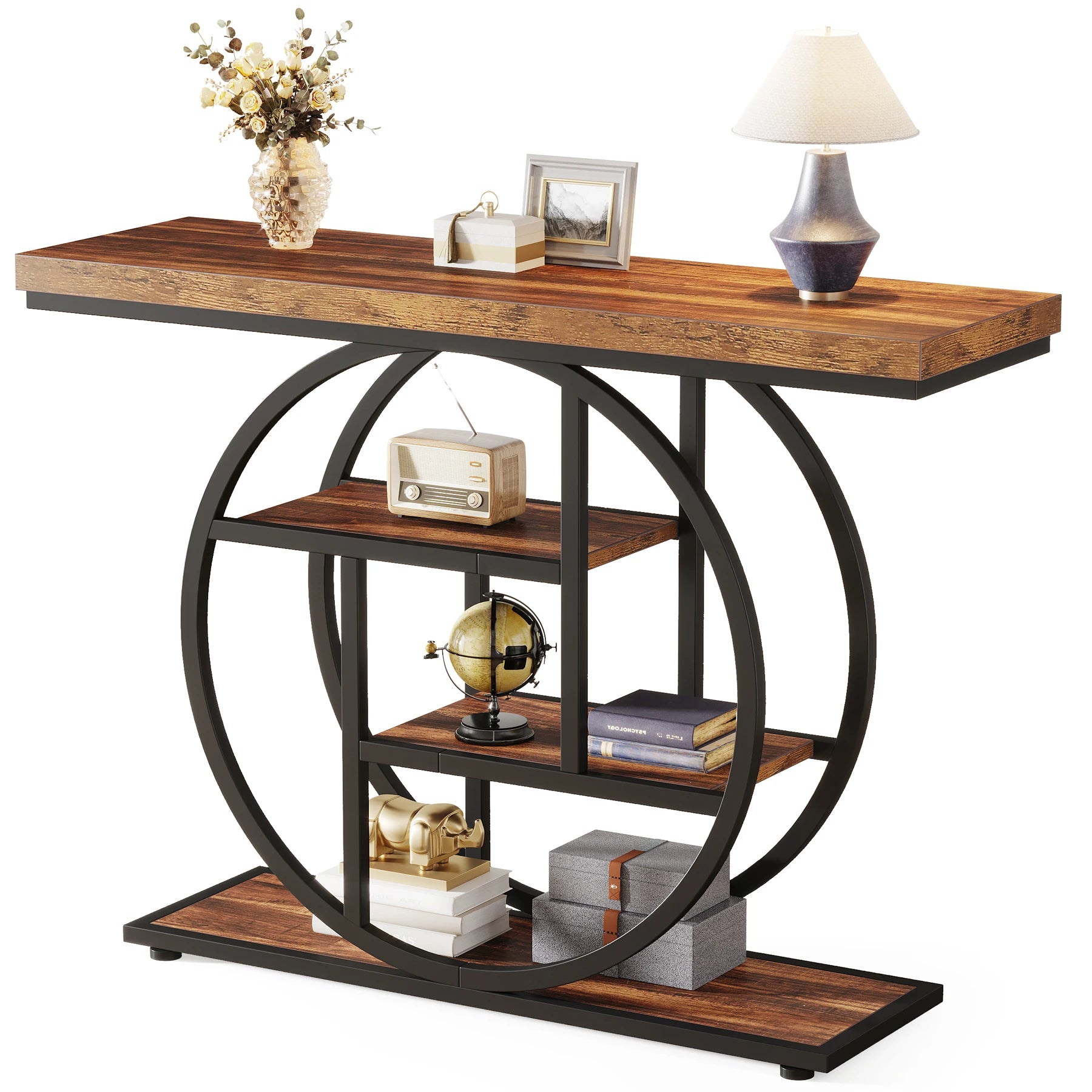Console Table, 4-Tier Entryway Table, 41.3-Inch Industrial Sofa Table for Living Room, Foyer Hallway Table for Entrance - Buy online at  Vibe In Cart.
