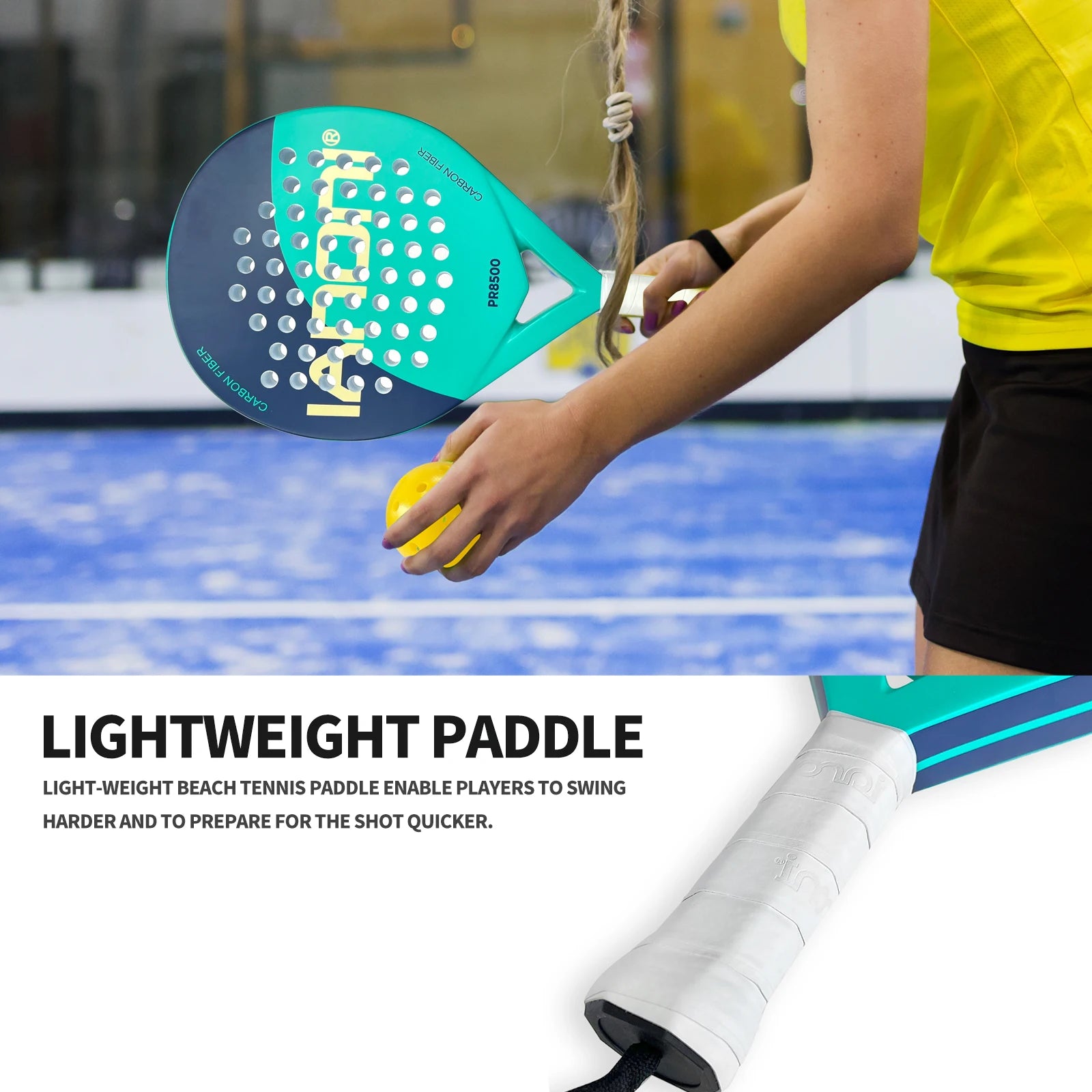 IANONI Padel Racket Carbon Fiber Surface with EVA Memory Flex Foam Core Padel Tennis Racquets Lightweight - Buy online at  Vibe In Cart.