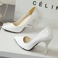 Women Solid Color Pumps Female High Heel Shoes Woman Fashion Patent Leather Sexy Pointed Toe Thin Heel Wedding Shoes - Buy online at  Vibe In Cart.