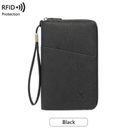 RFID Blocking Polyurethane Passport Holder with Zipper