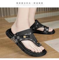 Men's Casual Flip-Flop Sandals with Microfiber Upper and PVC Outsole