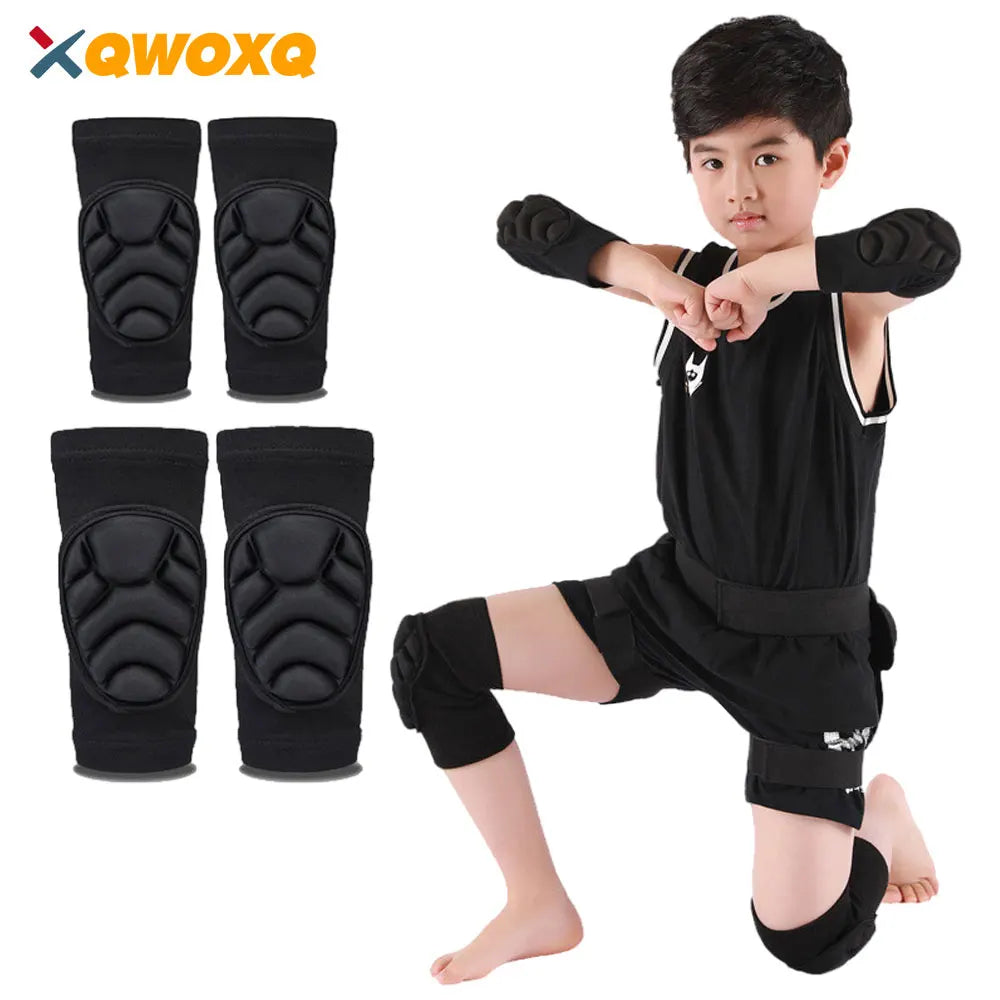 1 Pair Kids Sports Thick Sponge Knee Pads Elbow Sleeves Guard Collision Avoidance Protective Kneepads for Skate Soccer Football - Buy online at  Vibe In Cart.