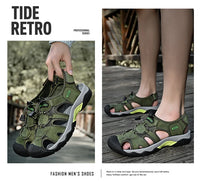 Summer Men's Sandals Classic Genuine Leather Sandals Fashion Outdoor Hiking Shoes Light  Breathable Non-slip Sneakers 38-48 - Buy online at  Vibe In Cart.