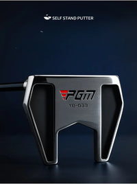 Left Handed Men's Standing Golf Putter with Ball Pickup, Silver Black