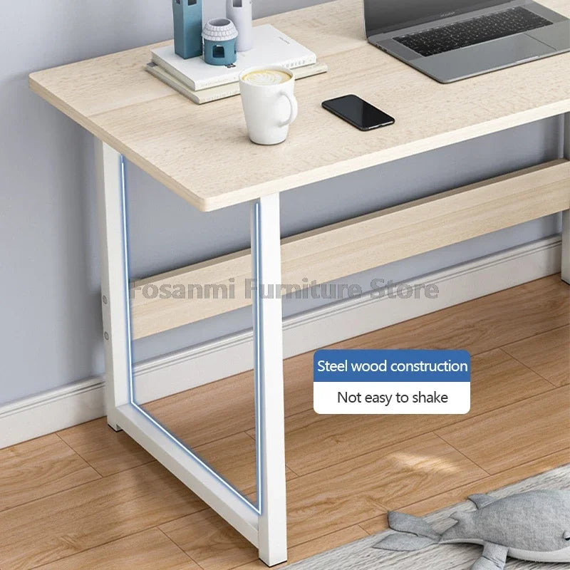 Sturdy Room Students Study Table Wide Desktop Rounded Corners Office Computer Desk With Storage Layer Simple Home Gaming Desk - Buy online at  Vibe In Cart.