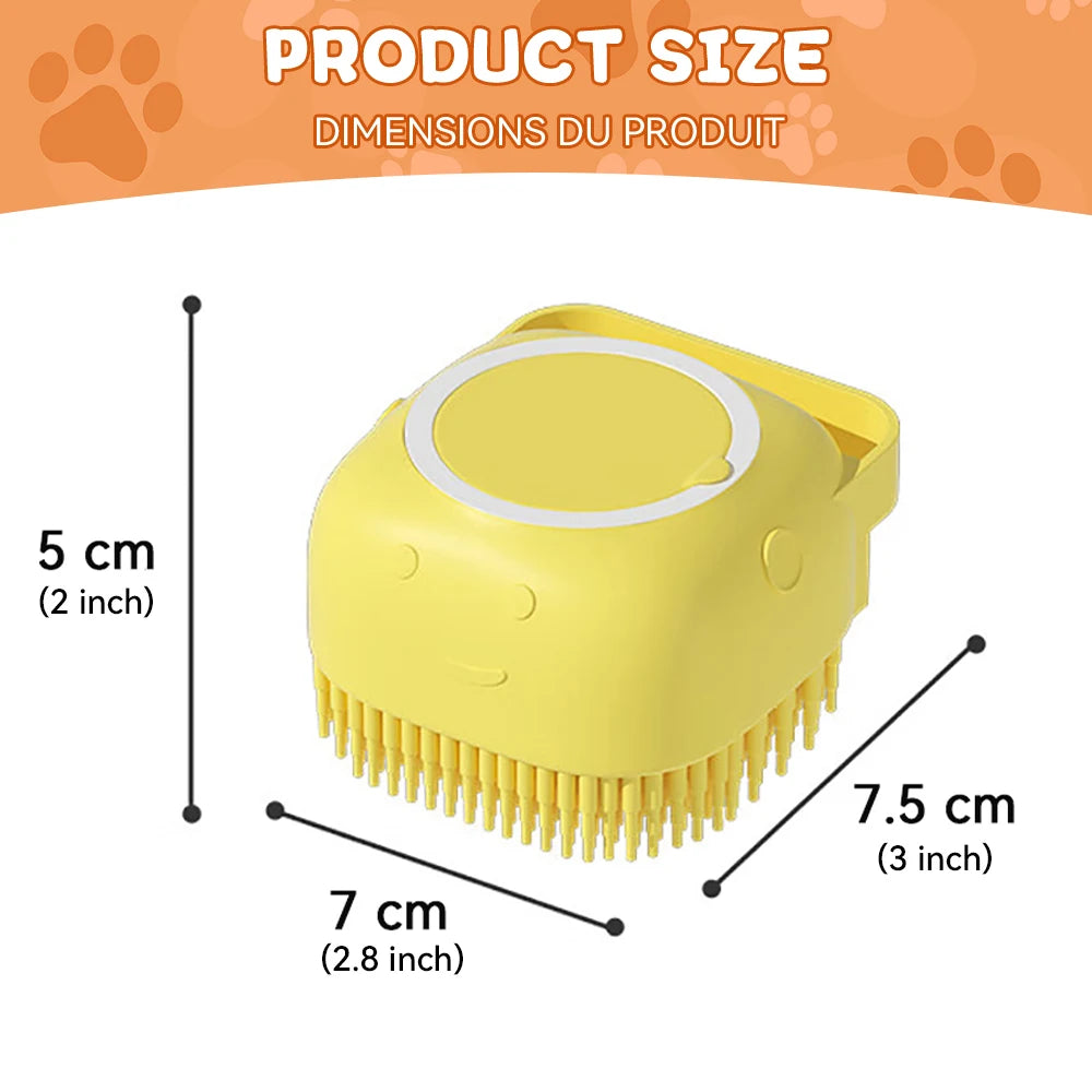 Dog Bathing Brush Pet Massage Brush Shampoo Dispenser Soft Silicone Brush Rubber Bristle for Dogs and Cats Shower Grooming Tool - Buy online at  Vibe In Cart.