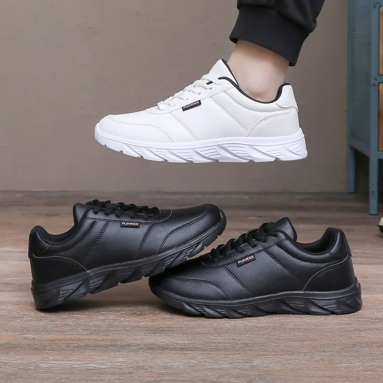 New Men's Sneakers Fashion Leather Men's Casual Shoes Outdoor Jogging Training Shoes High-Quality Comfortable Men's Shoes - Buy online at  Vibe In Cart.
