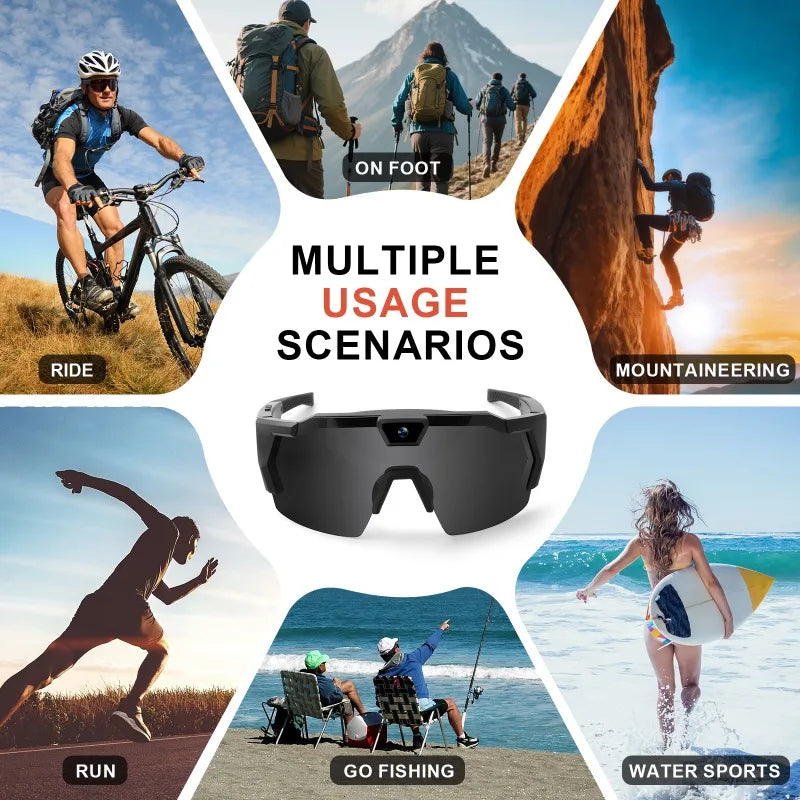 NEW HD Video Glasses Action Camera  Sunglasses Smart Glasses Sports Glasses Outdoor Bicycle Motorcycle Driver Recorder Walk Cam - Buy online at  Vibe In Cart.