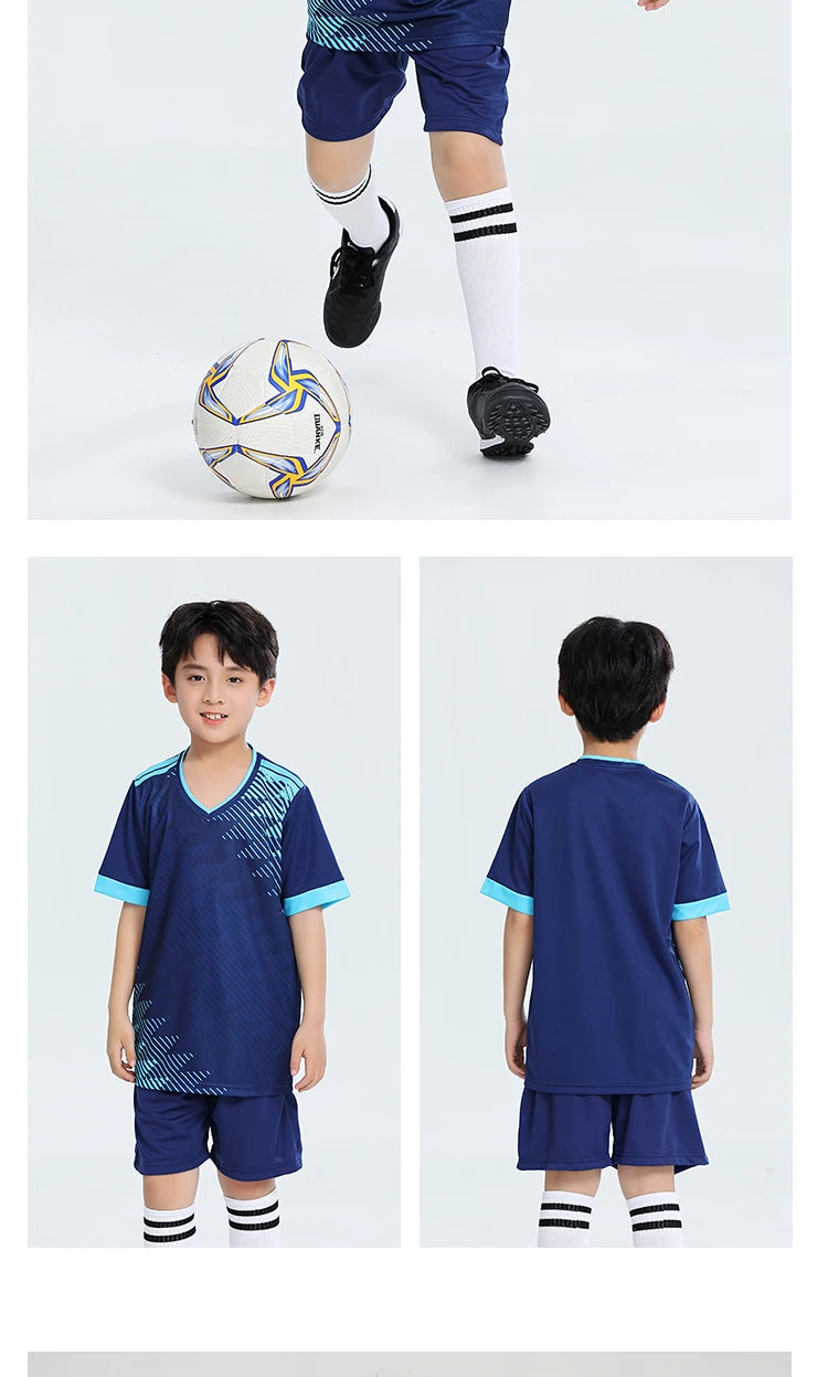 Soccer Uniform Set for Adults and Kids with Shirt and Shorts