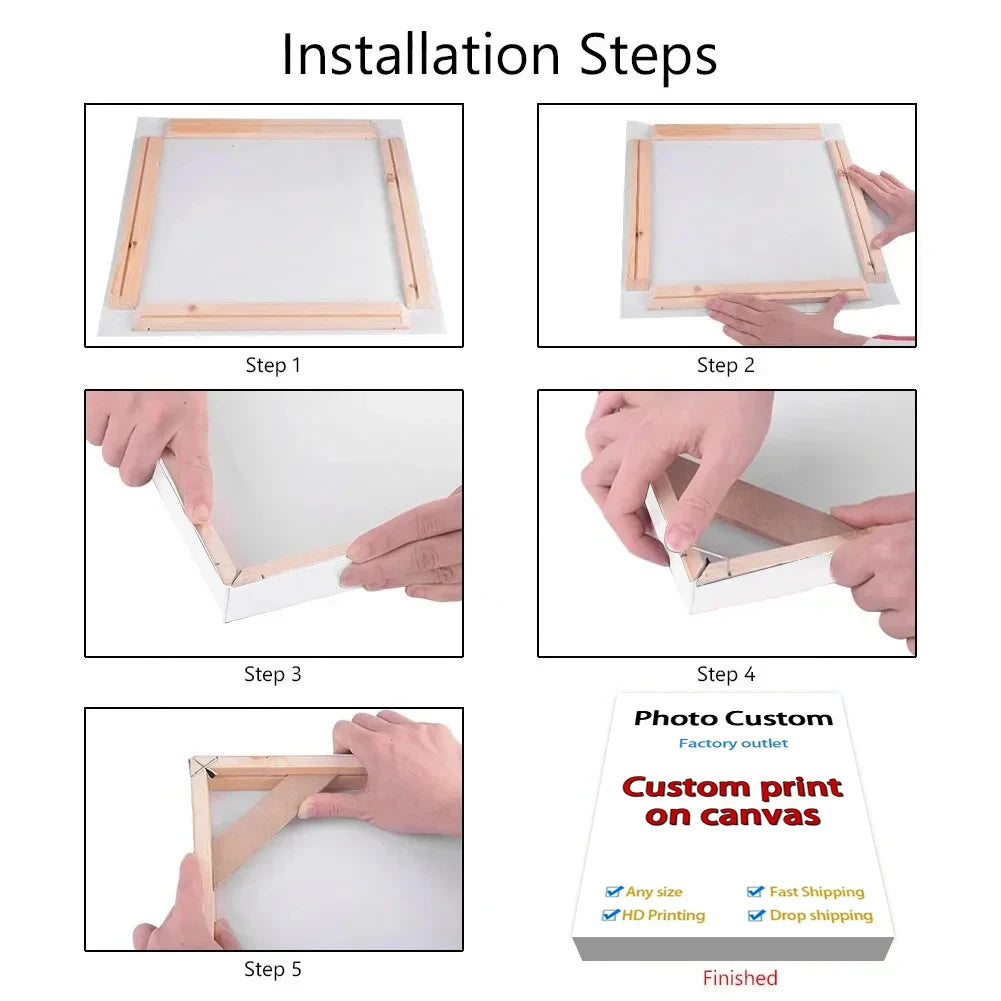 YWDECOR Custom Big Size Painting Canvas HD Print Your Picture Personalized Wall Art Poster Photo for Living Room Home Decor Gift - Buy online at  Vibe In Cart.