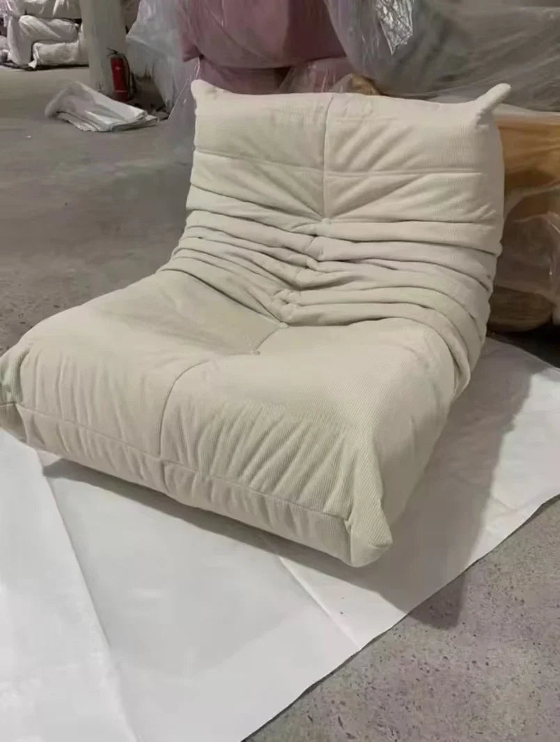Modern Single Reclining Sofa in Cream for One Person