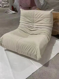Modern Single Reclining Sofa in Cream for One Person