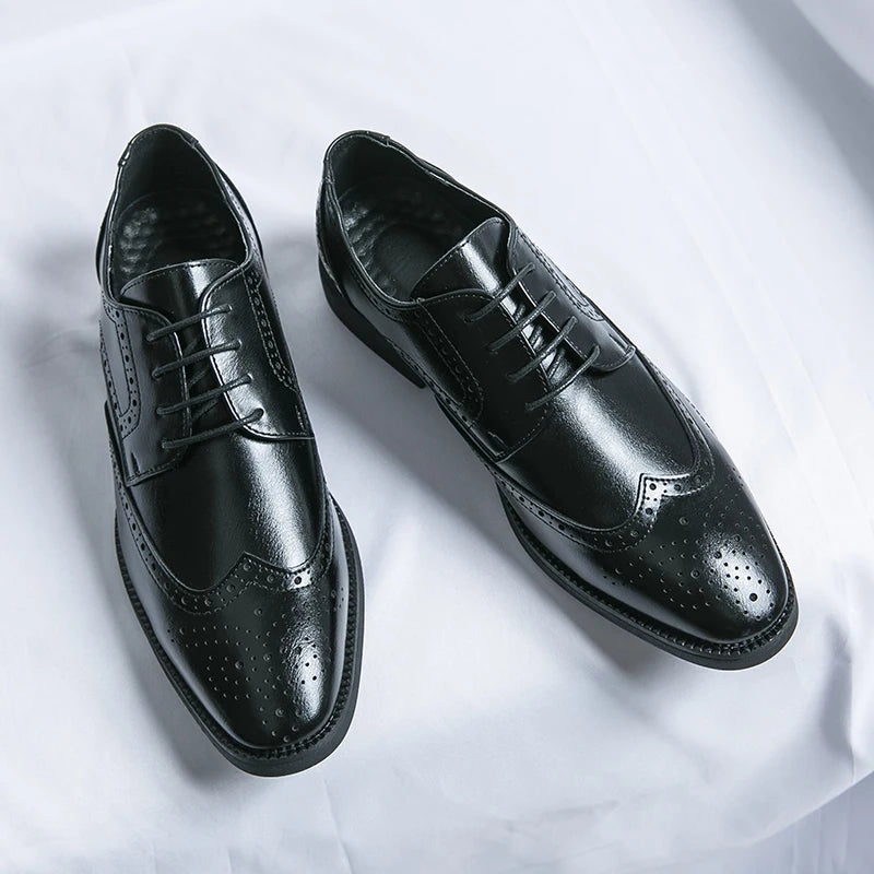 Men's leather shoes for business, retro, breathable, formal, wedding, leisure, business, and work - Buy online at  Vibe In Cart.