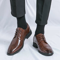 Men's leather shoes for business, retro, breathable, formal, wedding, leisure, business, and work - Buy online at  Vibe In Cart.