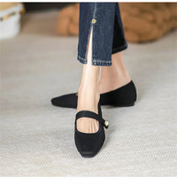 Women's Ankle Strap Weaving Ballerina Flats with Pearl