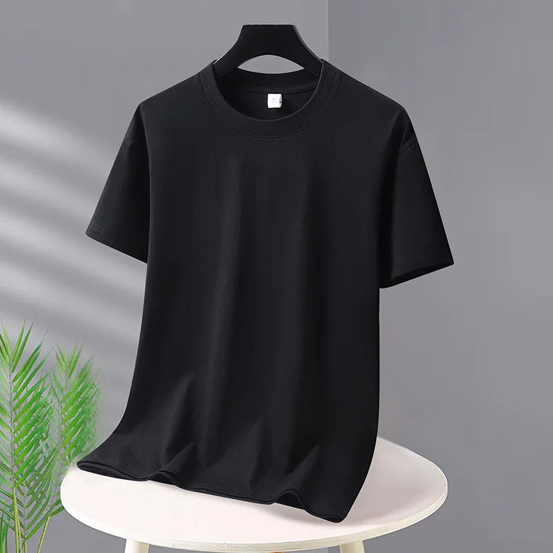 Men's t-shirts 2025 Summer Oversize Cotton T-Shirt Casual High Quality Short Sleeves Tee Shirt Men Basic Solid color Sports Tops - Buy online at  Vibe In Cart.