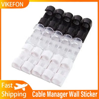 Plastic Cable Manager with Self-Adhesive Holders, 20 Pieces, Three Colors