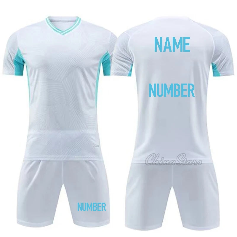 Unisex Short Sleeve Quick Dry Polyester Soccer Jersey Set