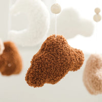 Wooden Crib Mobile Baby Bed Bell Rattle Toy Soft Felt Cartoon Bear Mobile bracket Newborn Music Box Bed Bell Hanging Bracket Toy