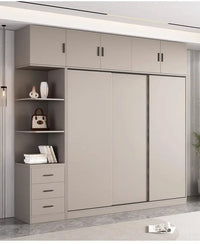 Solid Wood Sliding Door Wardrobe for Adult Bedroom Use